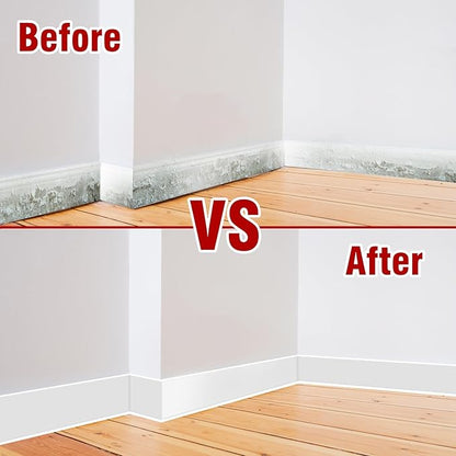 Vinyl Baseboard Molding Trim 4 Inch x 200 Feet Peel and Stick Baseboard Trim Flexible PVC Cove Base Moulding Self-Adhesive Trim for Garage Bathroom Cabinet Floor Walls, White