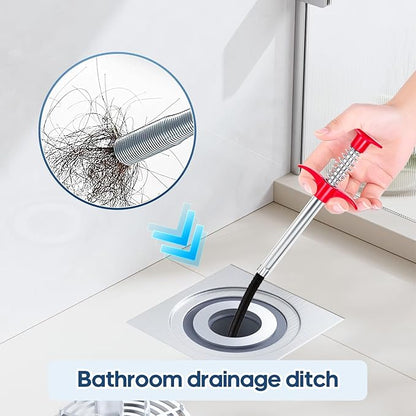 24'' Flexible Grabber Claw (4 Claws), Drain Snake with Tweezers, Bendable Hose Grabber Reacher Tool, Retractable Drain Clog Remover Tool, Pickup Tool for Bath Tub, Toilet, Kitchen Sink & Sewer