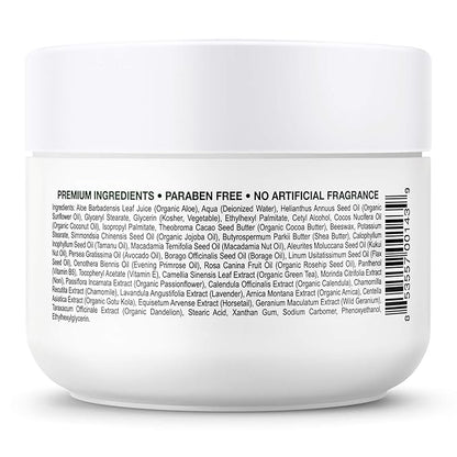 Deluvia Miracle Aloe Cream | Face & Body Moisturizer with Vitamin E & Organic Aloe Vera | Hydrating, Soothing for Dry Skin, Anti-Wrinkle, Acne Scars, Rosacea, Psoriasis, Eczema - 8 oz