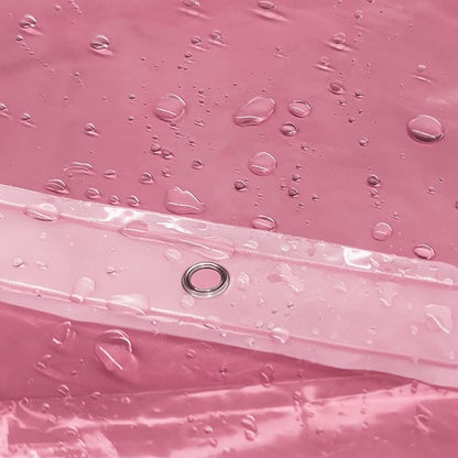 Barossa Design Clear Pink Stall Shower Curtain Liner with 3 Magnets - 36" x 72" Waterproof Lightweight PEVA Plastic Narrow Shower Liner for Small Bathroom, Metal Grommets - Clear Pink