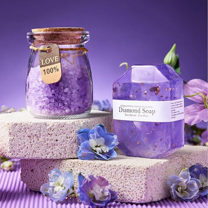 Christmas Gifts for Women Best Friend - Relaxing Lavender Spa Gift Basket, Gifts for Women Who Have Everything, Birthday, Valentine's Day, Galentines Day Gifts, Mothers Day Gifts for Mom Grandma(M)