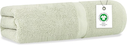 Delara Organic Cotton Luxuriously Plush Bath Sheet | GOTS & Oeko-TEX Certified | Premium Hotel Quality Towels | Feather Touch Technology| 650 GSM Long Staple|Soft, Quick Dry & Ultra-Absorbent 36"x70"