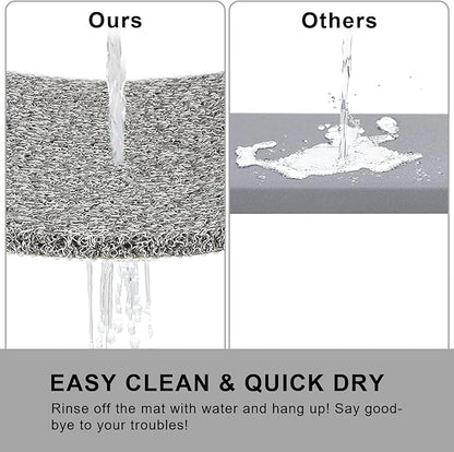 Nonslip Bathtub Mat, Anti Slip Bath Mat 0.6" Extra Thick, Quick Dry Bath Tub Anti Slip Shower Mat, Loofah Non-Slip Bath Mat for Tub Bathroom Pool Kitchen Entryway Home Hotel(Grey 16x24)