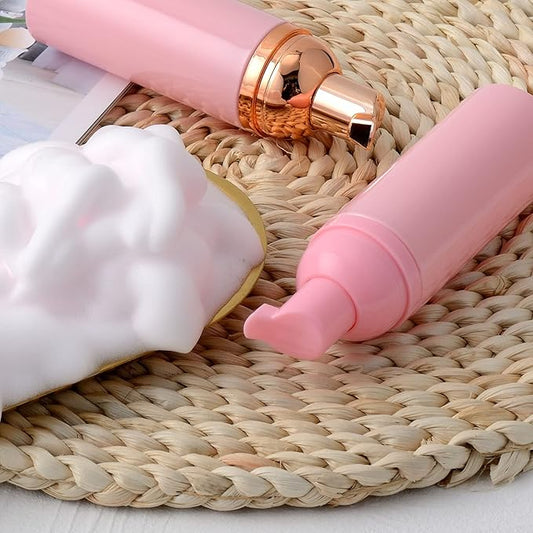 2 Oz Empty Foam Pump Bottle (12PCS) Travel Foaming Soap Dispenser for Hand Soap, Lash Shampoo Cleanser (Pink)
