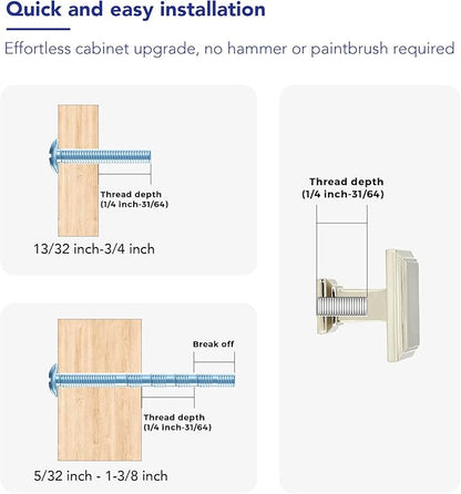 Ravinte Hardware 10 Pack Kitchen Cabinet Pulls Square Drawer Single Hole Handles Brushed Nickel for Cupboard Gold Dresser Solid
