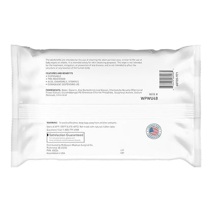 McKesson Washcloth Wipes for Adults, Unscented (3 Pack, 288 Washcloths) Disposable Wash Cloths for Body - Fragrance-Free No-Rinse Formula - Good for Incontinence and Elderly - 96 Wipes Per Pack