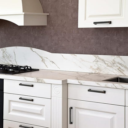 Ravinte Hardware 15 Pack Oil Rubbed Bronze Cabinet Pulls, 5 Inch (128mm) Hole Center Zinc Alloy Drawer Handles for Kitchen Cabinets, Cupboards, Dressers, Square Solid Metal Hardware