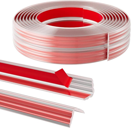 10FT Flexible Wall Corner Protector Moulding Trim, Peel and Stick Inside & Outside Wall Corner Guards Edge Protector,Self Adhesive Molding Trim Strip for Edge Ceiling