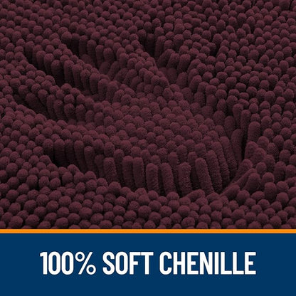 OLANLY Bathroom Rugs 36x24, Extra Soft Absorbent Chenille Bath Rugs, Rubber Backing Quick Dry, Machine Washable Bath Mats for Bathroom Floor, Tub and Shower, Home Decor Accessories, Black Cherry