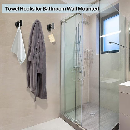 Kruodop Towel Hooks for Bathroom,2 Packs Wall Mount Towel Holder,Gold Matte Wall Robe Hook,Stainless Steel Heavy Duty Door Hanger Towel Hook for Kitchen, Bedroom,Hotel,Pool,Coats and Keys