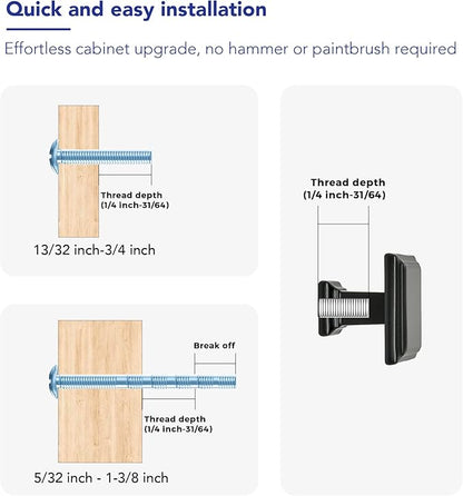 Ravinte Hardware 10 Pack Kitchen Cabinet Pulls Square Drawer Single Hole Handles Matte Black for Cupboard Gold Dresser Solid