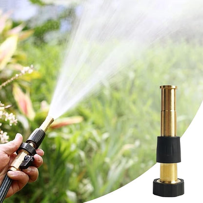Hourleey 2 Pcs 5" Heavy Duty Brass Nozzles, Brass Jet Sweeper Garden Hose Nozzle, 3/4" GHT Nozzles for Garden Watering, Car and Pet Washing