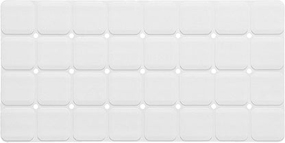 Silicone Bath Mat with Suction Cups – Non-Slip Foldable Bathtub & Shower Mat, Durable & Quick-Dry Safety Tub Mat with Large Drain Holes for Families 28"x 14" White