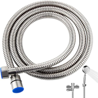 59 Inch Shower Hose, Chrome Kink Free Stainless Steel Handheld Shower Head Hose Attachment with Brass Insert, Ultra-Flexible Replacement for Bathroom, Bidet, Extra Long Anti-Winding Hose