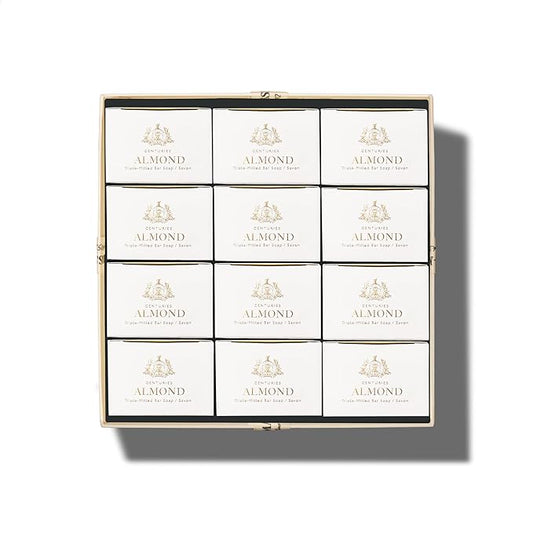 Caswell-Massey Almond Natural Bar Soap Gift Set - Moisturizing Triple-Milled Body Soap for Men & Women - Plant-Based with Essential Oils for Soft Skin, Cruelty-Free, USA Made, 12 Bars x 5.8 oz