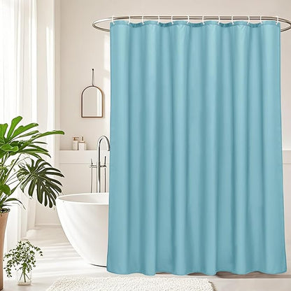 AooHome Extra Long Shower Curtain 72x78 Inch, Fabric Shower Curtain Liner for Hotel with Hooks, Weigthed Hem, Water Repellent, Blue