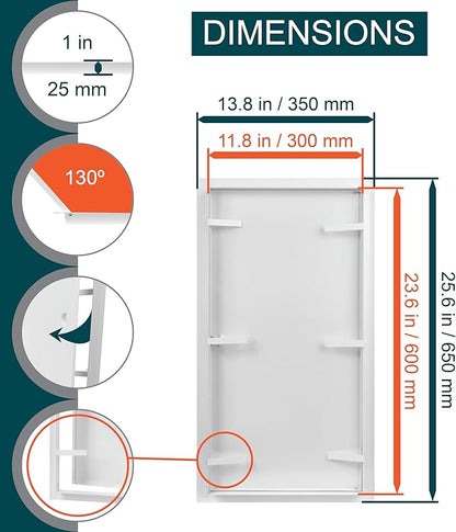 12" x 24" White Metal Access Panel. Service Shaft Door Panel. Plumbing, Electricity, Heating, Alarm Wall Access Panel for Drywall. Bathroom Services Access Hole Cover.