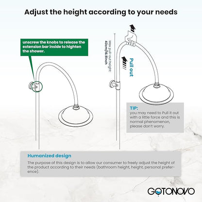 gotonovo Bathroom Classic Exposed Shower Faucet Wall Mount Shower System 8 Inch Luxurious Rainfall Shower Head Set with Tub Spout and Handheld Spray Double Cross Handles Antique Brass