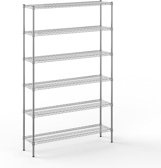 14" Deep x 54" Wide x 86" Height Wire Shelving Kit | 6-Tier | NSF Commercial Storage Rack Unit