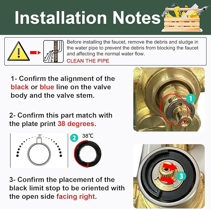 HOMEDEC Brass 4 Ways Shower Diverter Valve, Thermostatic 4 Outlets 3 Handles Control Shower Mixing Valve Trim Kit Replacement, Rough In, Chrome
