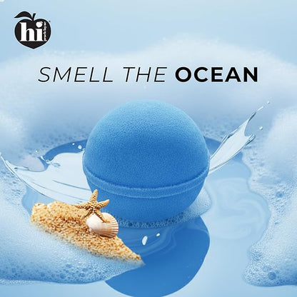 Hi Peach Layne Ocean Air Bath Bombs 12-Pack (3.5 oz Each) – Vegan, Clean Beauty Spa Gifts for Women & Kids, Fun Fizzing Bath Bombs for Girls