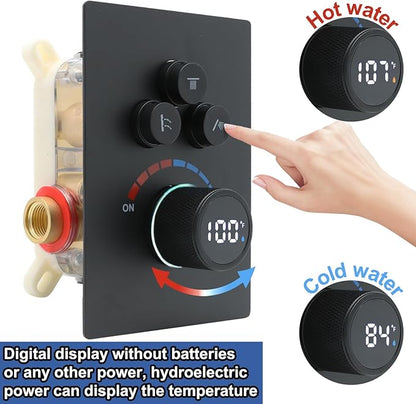 Shower System 12 Inches Rainfall Shower System Shower Head System for Bathroom 3 function shower system set Shower Faucet Rough-in Valve
