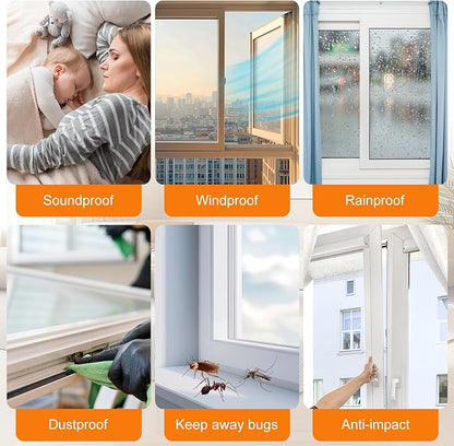 33.3FT Self-Adhesive Weather Stripping Seal for Door Frames and Sliding Windows, Weatherstripping for Soundproofing, Dustproof, Window Insulation for Winter, 0.35'' Wide x 0.2'' Thick, Grey