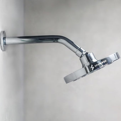 SparkPod 9 Inch Shower Arm with Flange - Solid Stainless Steel Shower Head Extension Arm, Wall-Mounted for Fixed & Handheld Showerheads- Teflon Tape Included (Tall 9", Luxury Polished Chrome)
