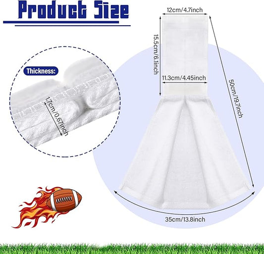 Shimeyao 2 pcs 2 Pcs Cotton Sports Football Towel with Closure Pitching Football Sweat Towel for Sports Gym Men Women Accessories(White,Classic)