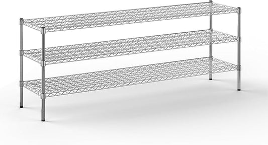 18" Deep x 72" Wide x 27" Height Wire Shelving Kit | 3-Tier | NSF Commercial Storage Rack Unit