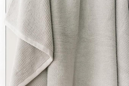 Cozy Earth Ribbed Washcloth Set - 60% Cotton 40% Viscose from Bamboo Bathroom Washcloths - Soft & Absorbent Textured Ribbed Pattern - 4 Pack Light Grey