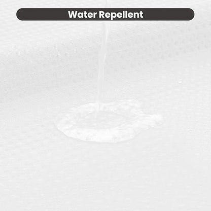 Inhousolu No Hook Waffle Weave Shower Curtain with Removable Snap in Fabric Liner Set for Bathroom, 230 GSM Heavy Duty Weighted Hem, Water Repellent Washable Bath Curtains, 60 x 72 Inch, White