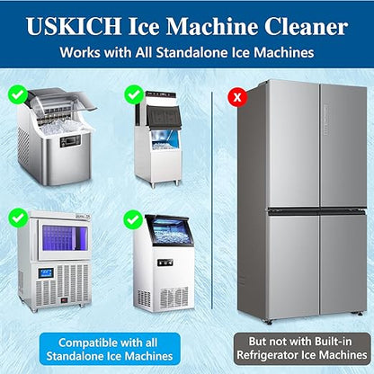 Ice Machine Cleaner Descaler Tablets-36Pack Ice Maker Cleaner Compatible with Frigidaire, Opal, GE Profile, Kitchenaid, Nickel Safe Scale Remover for Countertop, Nugget Ice Makers