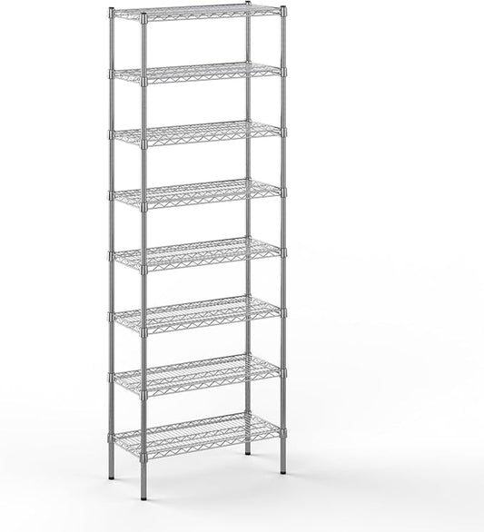 14" Deep x 30" Wide x 86" Height Wire Shelving Kit | 8-Tier | NSF Commercial Storage Rack Unit