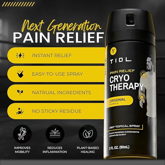 TIDL Plant Powered Cryotherapy Spray & Performance Cream Set – Post-Workout Full Body Recovery Spray (3.4oz) & Cream (3oz) – Muscle & Joint Pain Relief – Organic Plant-Based Formula