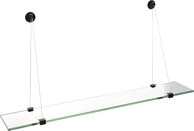 Spancraft Glass CR-4.75x12-Black Crane Glass Shelf, Black, 4.75" x 12"