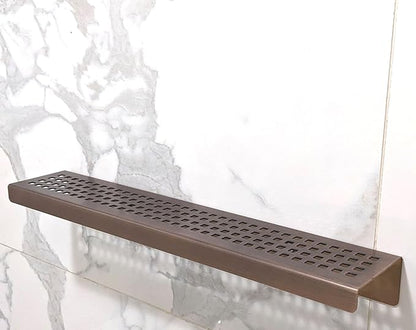SereneDrains Stainless Steel Oil Rubbed Bronze Shower Shelf for Inside Shower Drill In Wall Mount Small Bathroom Shelf Decor Organizer Rack Caddy Floating (Oil Rubbed Bronze, 12 Inch)