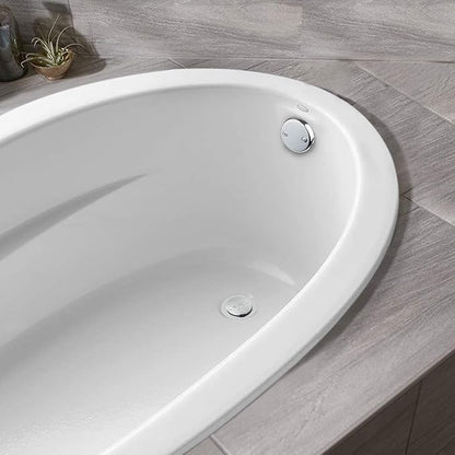 Artiwell Tip-Toe Bathtub Drains Trim Set with Two-Hole Overflow Faceplate, Replacement Bath Drain Trim Kit with 2-Hole Overflow Faceplate and Universal Fine/Coarse Thread (CHROME PLATED)