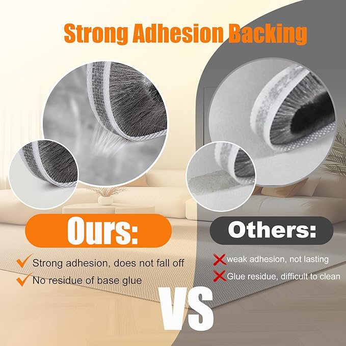 40FT Self-Adhesive Weather Stripping Seal for Door Frames and Sliding Windows, Weatherstripping for Soundproofing, Dustproof, Window Insulation for Winter, 0.35'' Wide x 0.35'' Thick, Grey