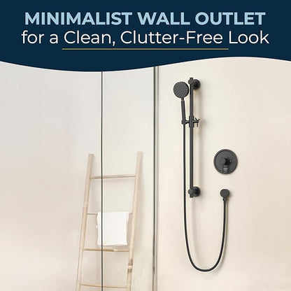 HammerHead Showers Solid Metal Drop Ell Wall Mount Elbow, 1/2" Shower Hose Connector, Round Handheld Shower Head Elbow Adapter, Shower Drop, Oil Rubbed Bronze