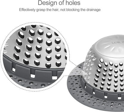 LEKEYE Drain Hair Catcher/Bathtub Drain Cover/Drain Protector for Pop-Up & Regular Drains(Patented Product)