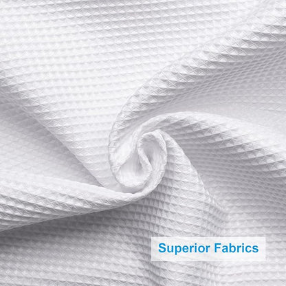 AmazerBath Extra Long Shower Curtains 84 Inches Tall, Waffle Shower Curtain White Heavy Duty, Extra Tall Shower Curtain Fabric, Hotel Quality Bathroom Shower Curtains, 72x84 Inches