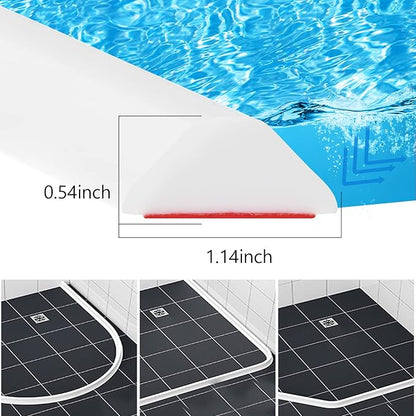 Duzzy 118 Inch Collapsible Shower Water Dam, Shower Threshold Water Stopper Barrier and Retention System and Keeps Water Inside Threshold Dry and Wet Separation, Suitable for Bathroom & Kitchen