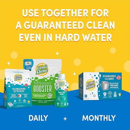 Lemi Shine Natural Dish Detergent Booster - Hard Water Stain Remover - Multi-Use Citric Acid Cleaner - 38 oz