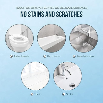 Powerstone Pumice Stone Toilet Bowl Cleaner with Handle (6-Pack) – Heavy-Duty Hard Water Stain Remover for Toilets, Grills, Tiles, and Pools – Non-Scratch Scouring Stick for Deep Cleaning