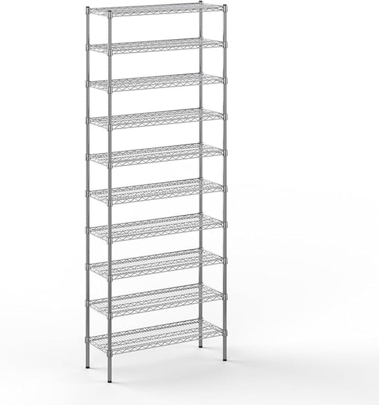 14" Deep x 36" Wide x 96" Height Wire Shelving Kit | 10-Tier | NSF Commercial Storage Rack Unit