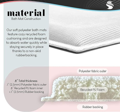 Stupell Industries Bayside Sea Life & Ship Plush Bathroom Mat & Bath Rug, Soft Quick-Dry Non-Slip Bathroom Rug with Recycled Foam Cushion, Coastal Nautical Marine Design by Kim Allen, 18"x30"