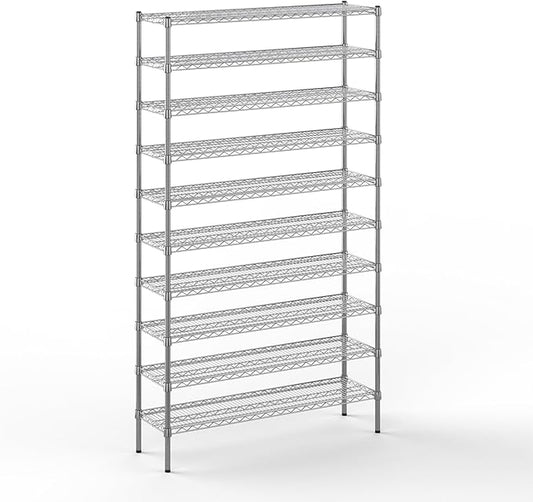 14" Deep x 48" Wide x 86" Height Wire Shelving Kit | 10-Tier | NSF Commercial Storage Rack Unit