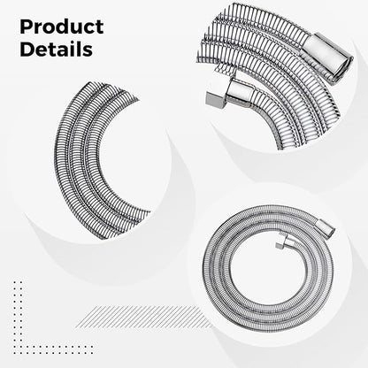 Replacement Shower Hose, 1.5 M High-Flow Stainless Steel, Anti-Burst, Ideal for Broad Coverage in Various Shower Systems
