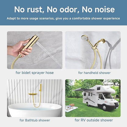 39 Inches High Pressure Bidet Hose Short Gold Shower Hose Extra Long 304 Stainless Steel Handheld Showerhead Hoses, Anti Winding Interface,With Brass Insert Nut Shower Faucet Hoses Replacement